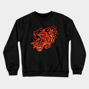 Tribal angry tiger head Crewneck Sweatshirt
